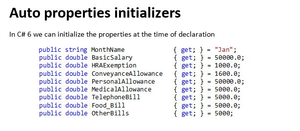 auto properties initializers